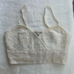 American Eagle Outfitters Cream Crochet Lace Top NWT